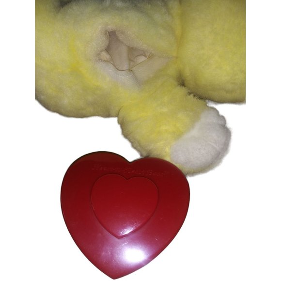 VTG Heart To Hear Yellow Bear Stuffed Animal Yellow Pajamas Stuffed Heart Plush - Picture 8 of 11